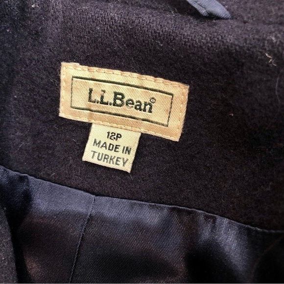 VINTAGE L.L. Bean blazer black soft wool cashmere blend classic three button 12P - Picture 6 of 10